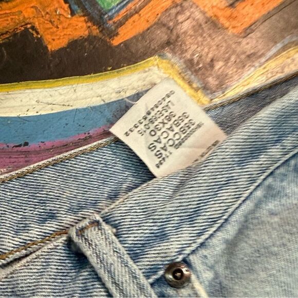 Y2K BCC Blues Distressed Light Wash Jeans - Men’s 36x30 - Camo-Lined Rips - Picture 4 of 13